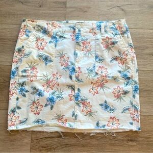 Seven7 Floral Tiger Lily Denim Utility Skirt Size 14